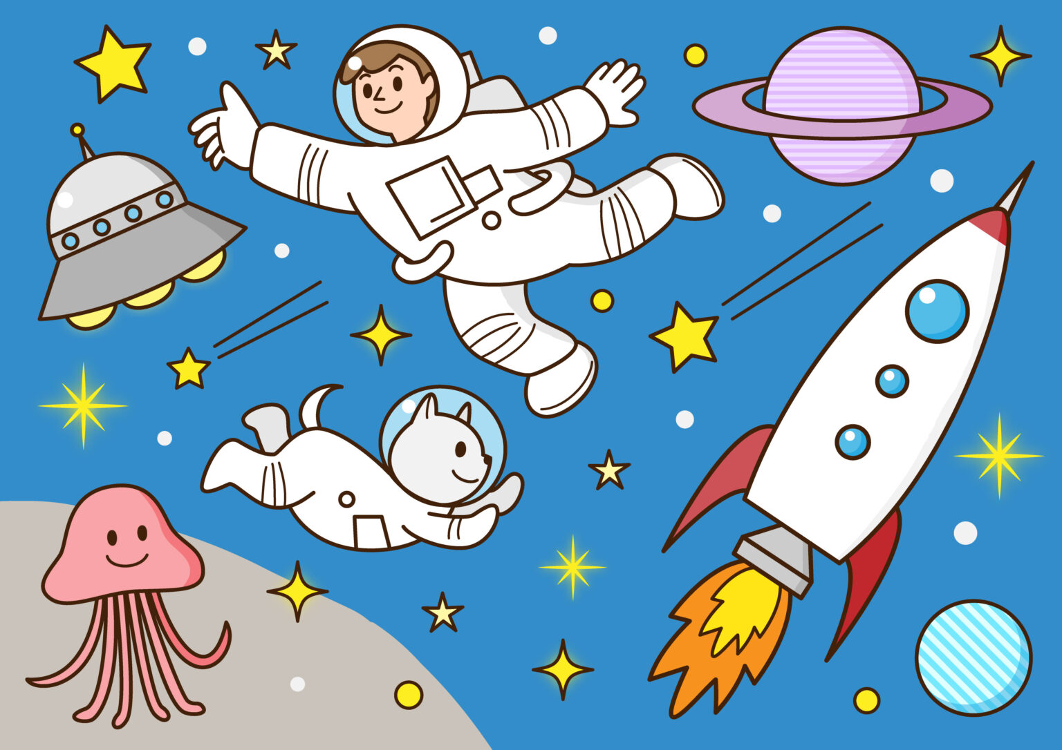 【宇宙に関する雑学クイズ 全30問】子供向け！知って得する簡単3択問題を紹介 - クイズ王国 Illustration 