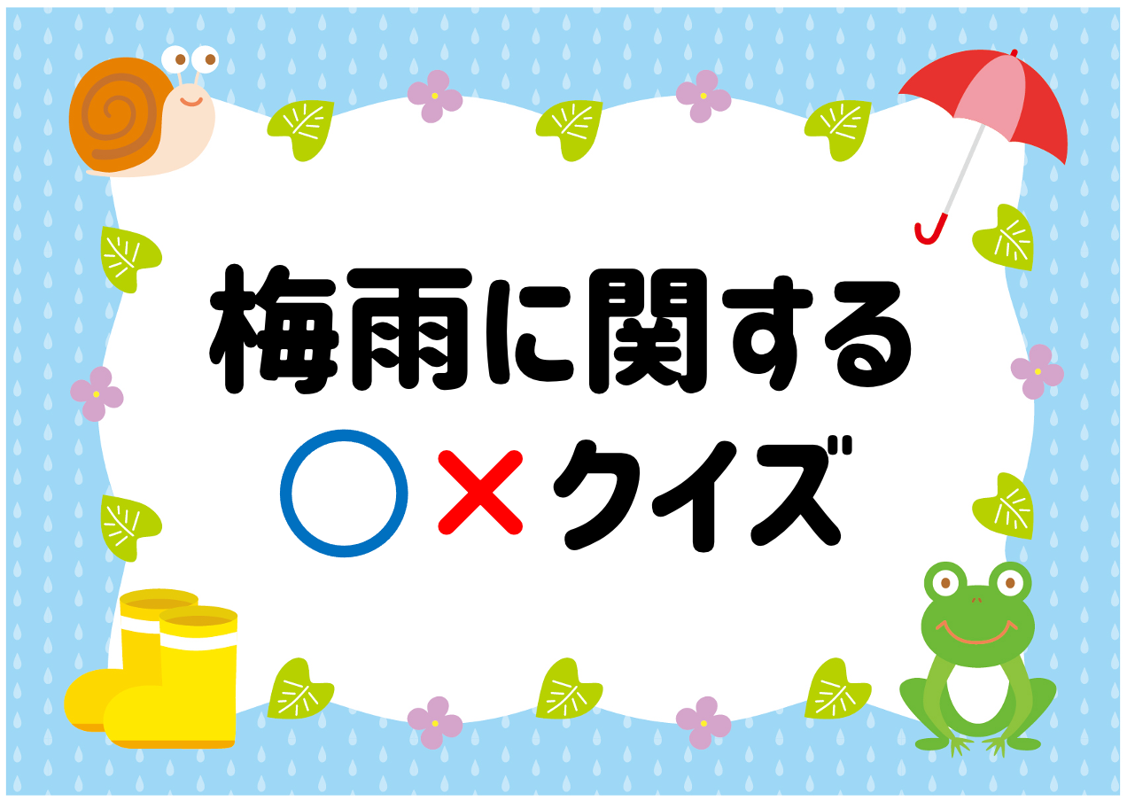 梅雨にまつわるマルバツクイズ 子ども向け 全問 面白い豆知識問題を紹介 クイズ王国